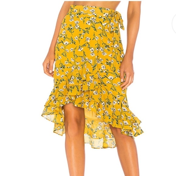 Tularosa Veronica Skirt in Yellow Dolly Floral Medium - Picture 1 of 7